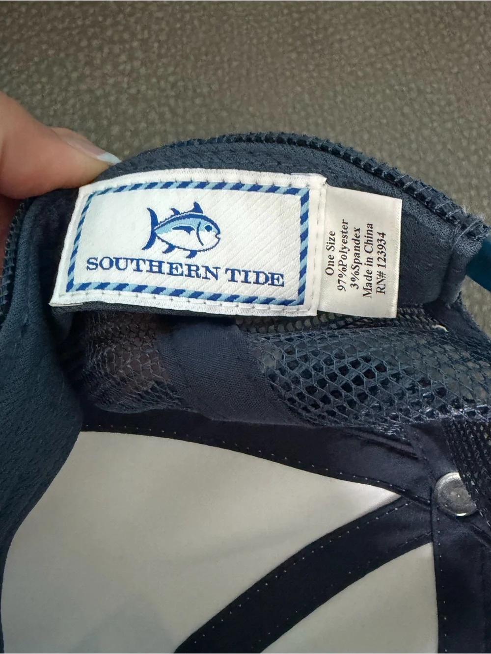 Southern Tide Navy and White Mesh youth Trucker Hat
